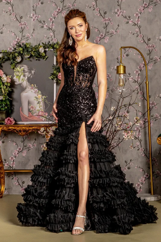 Hurry In Long Formal Sequin Evening Prom Gown