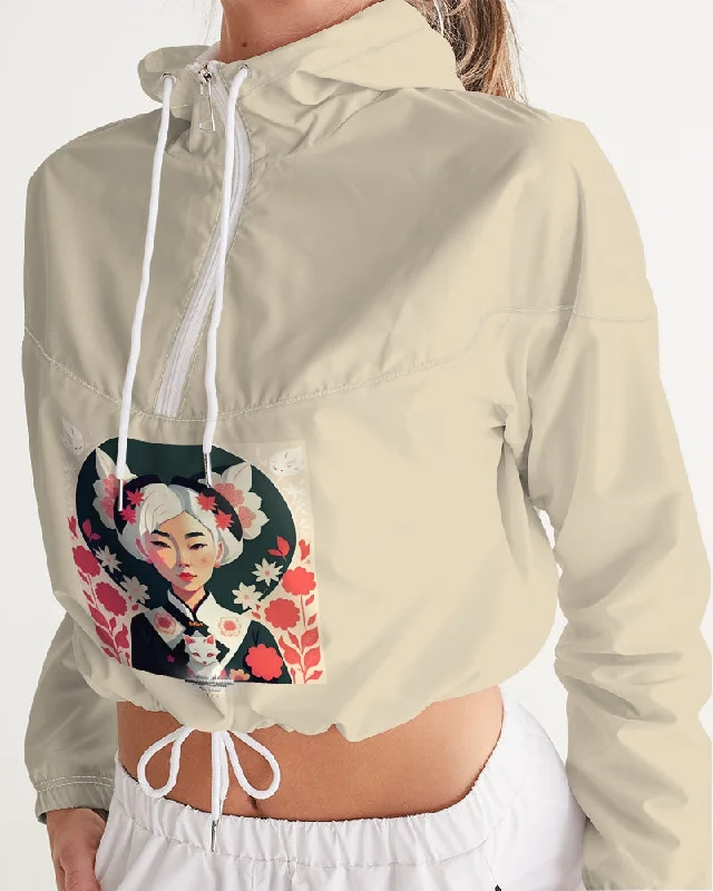 Price Fest Asian silverfox Women's Cropped Windbreaker