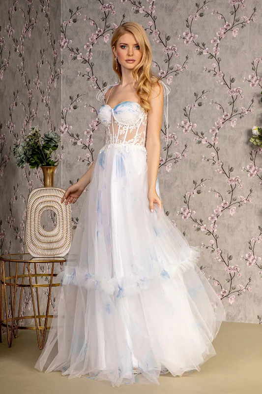 Super Deal Beaded Formal A Line Long Prom Dress
