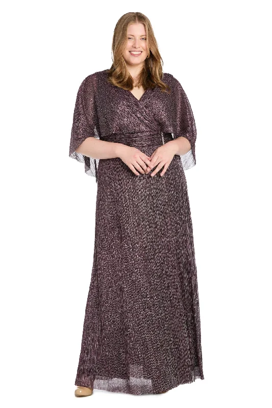 Exclusive Deal R&M Richards 3222W Metallic Long Formal Plus Size Dress