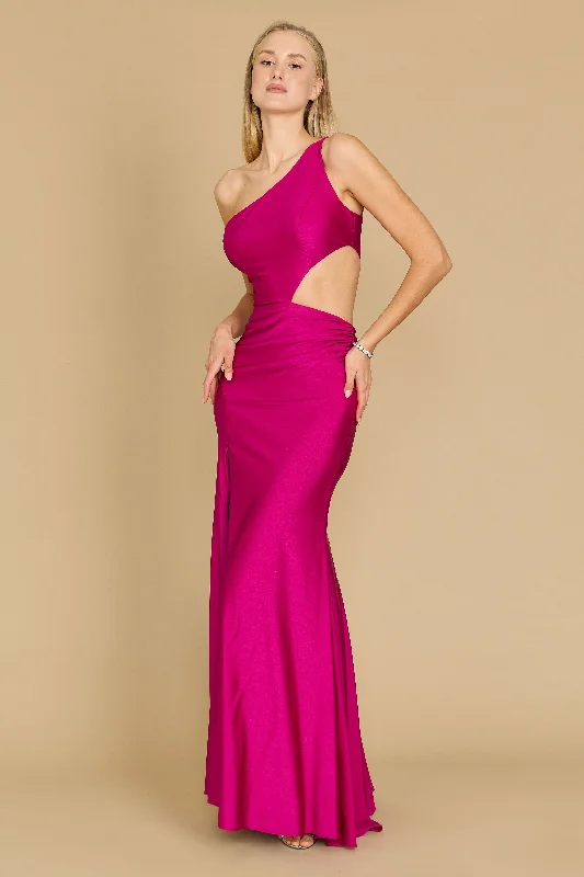 Limited Time Discount Side Cut Out Sexy Prom Formal Dress Magenta