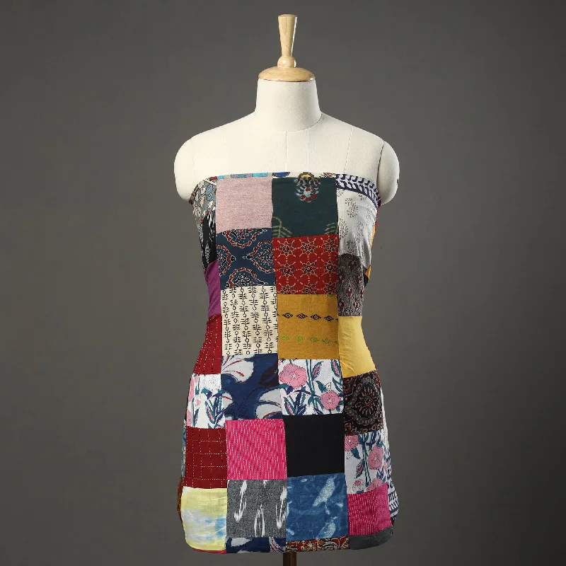 Special Price Multicolor - Tukdi Kaam Patchwork Cotton Kurta Material - (3.1 meter) 21