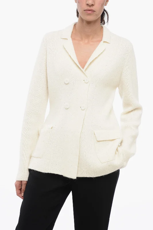 Super Bargain Fabiana Filippi Double-Breasted Slim Fit Knitted Blazer With Sequines
