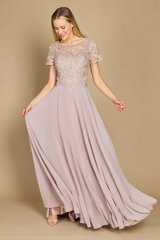 Today’s Deal Short Sleeve Formal Mother of the Bride Dress Mocha
