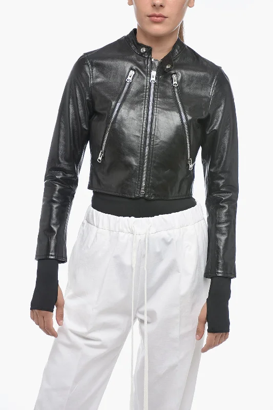 Instant Discount Maison Margiela MM6 Brushed Leather Cropped Fit Jacket