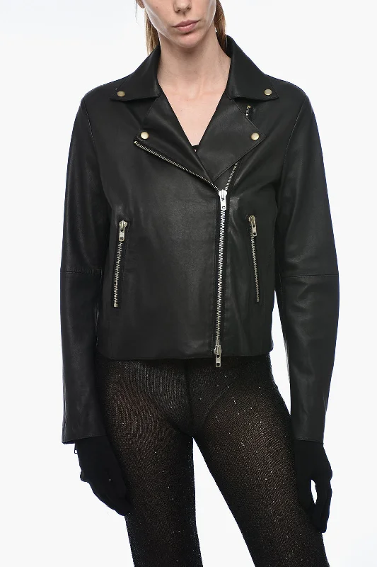 Bonus Savings S.W.O.R.D 6644 Leather IMPACT Biker Jacket with Zipped Pockets