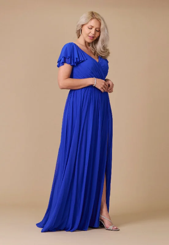 Act Now Short Sleeve Formal Mother of the Bride Dress Royal