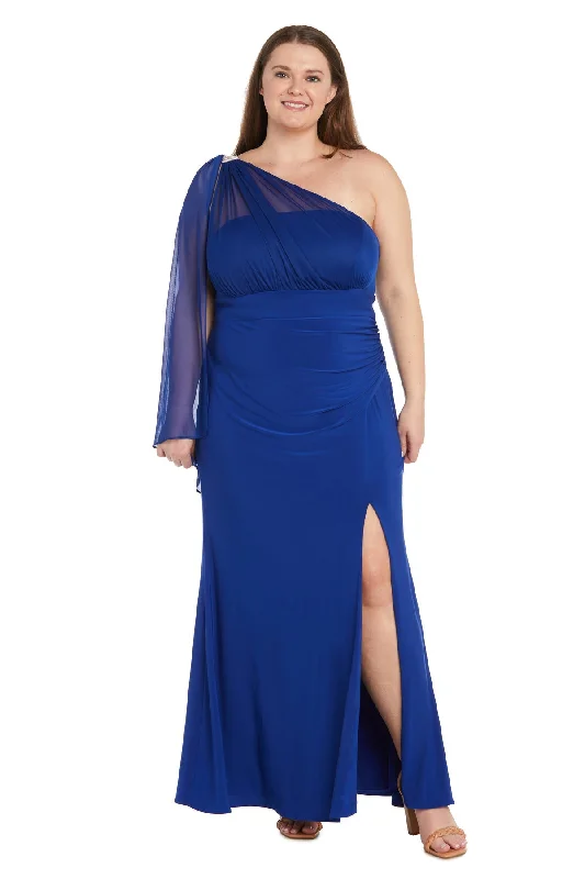 Deal of the Day R&M Richards 6191W Overlay Long Fitted Formal Prom Plus Size Dress
