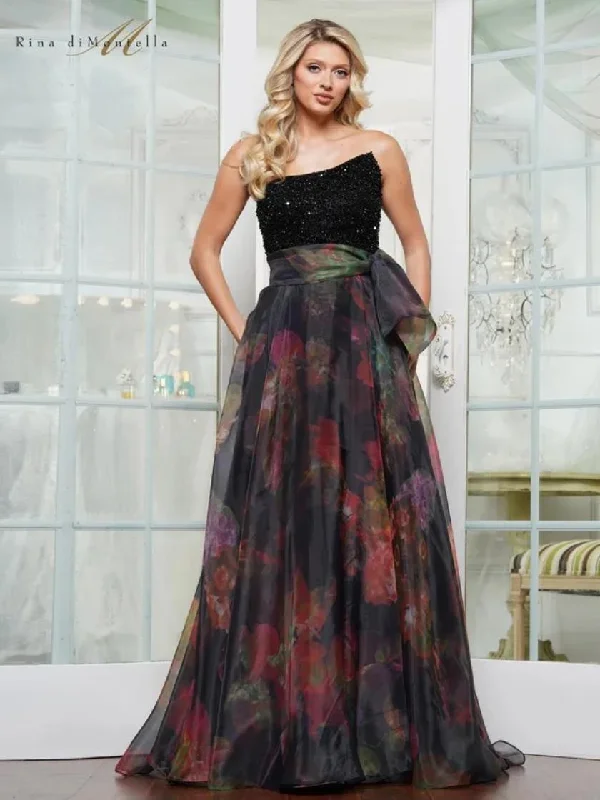 Seasonal Sale Rina di Montella RD3213 Long Printed Formal A Line Dress