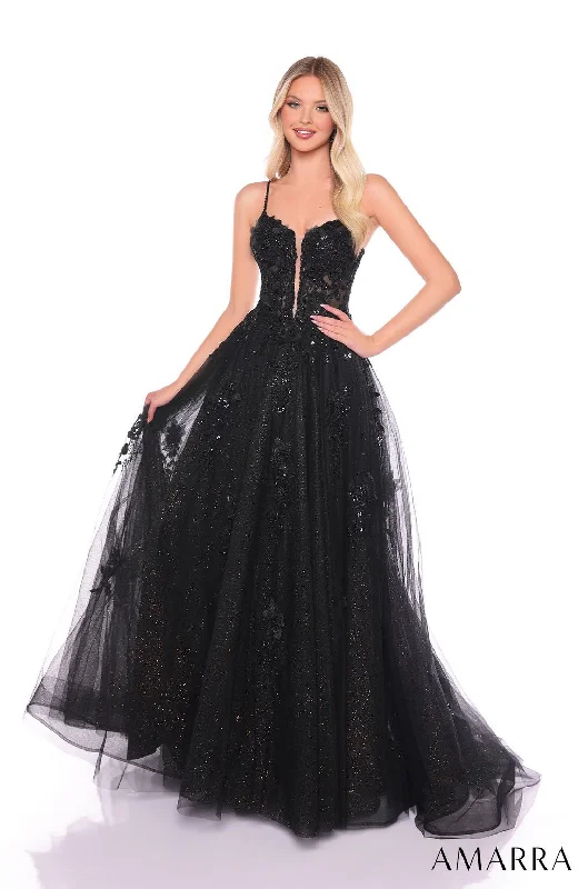 Can't Be Beat Amarra 88086 Long Beaded A Line Formal Prom Dress