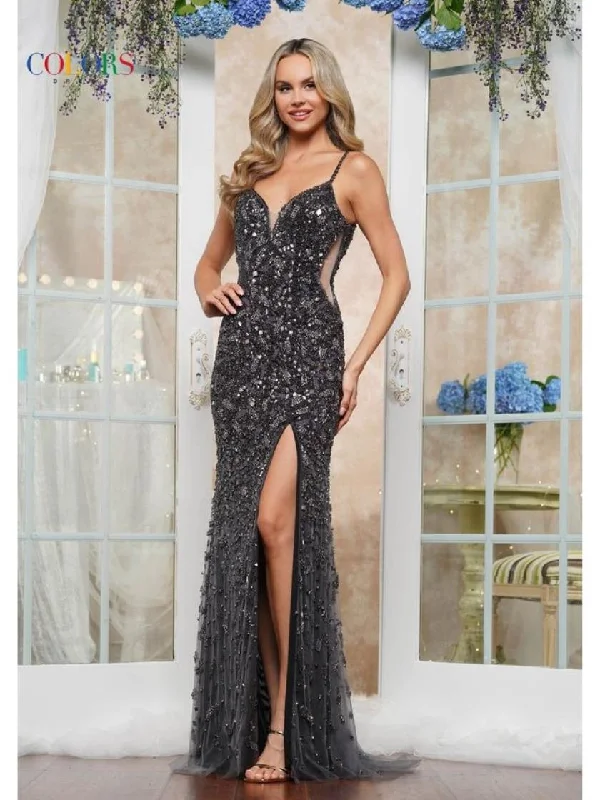 Price Cut Colors 3387 Long Fitted Formal Evening Prom Dress