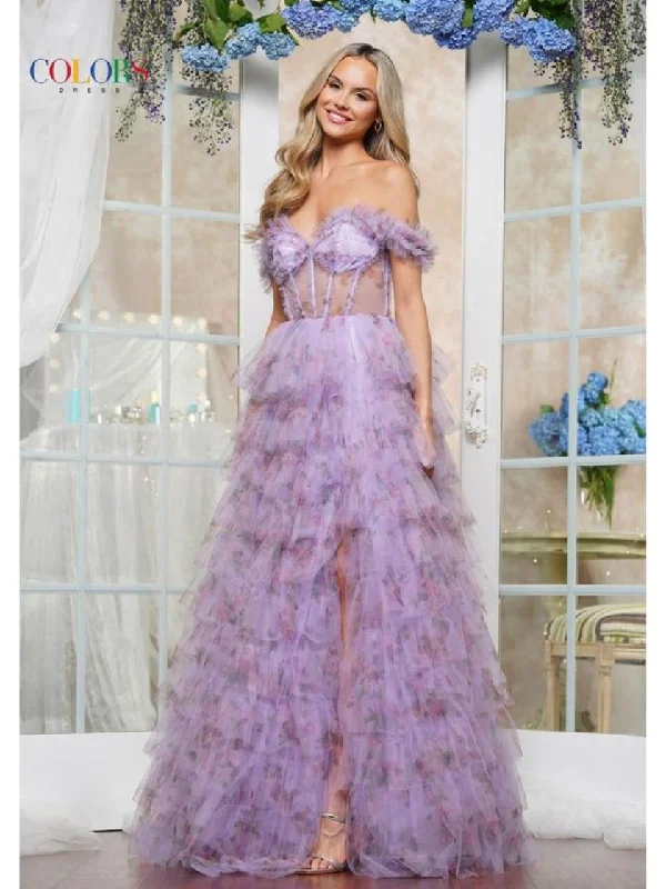 Exclusive Preview Colors 3504 Long Floral Print Ball Gown Formal Prom Dress