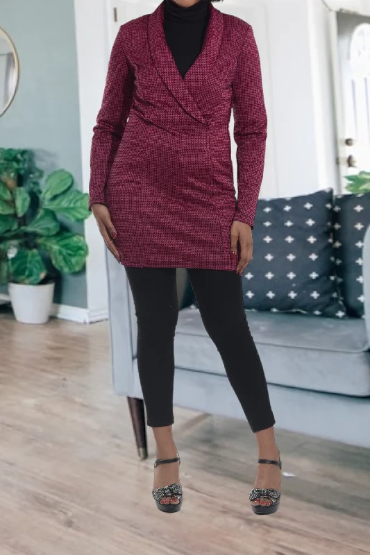 Discount Deals Cerise And Black Coat Top