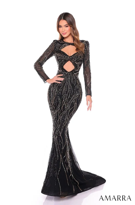 Super Bargain Amarra 88093 Long Sleeve Mermaid Formal Prom Dress