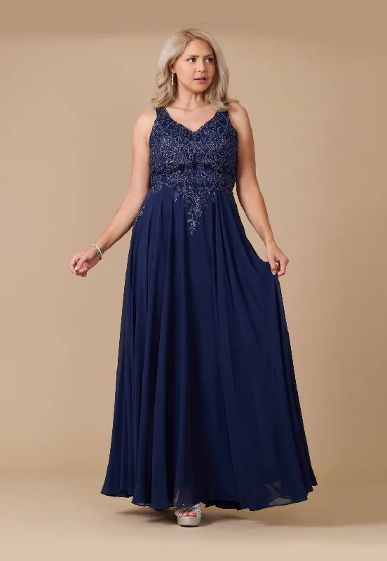 Sale Event Long Formal Party Dress Plus Size Black Tie Navy/Navy