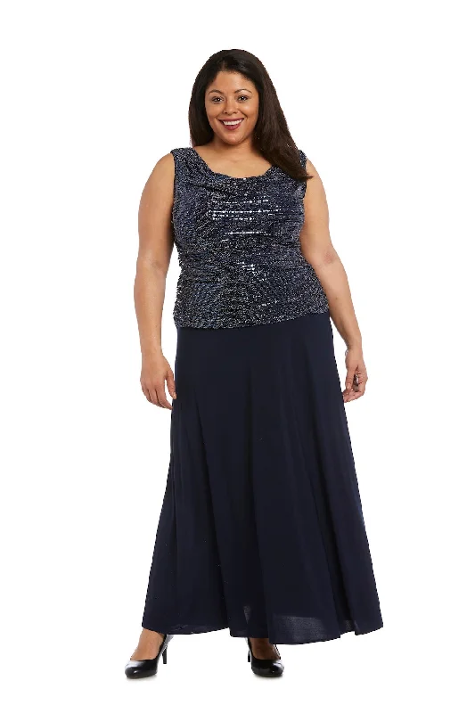 YEAR-End Sale R&M Richards 9159W Long Plus Size Sequin Formal Dress