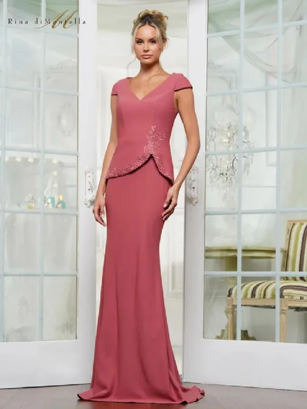 Limited Quantity Rina di Montella RD3239 Long Fitted Formal Plus Size Dress