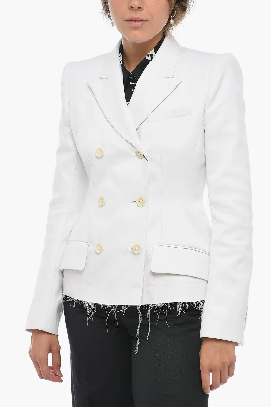 Lowest Prices Sportmax Double-breasted MOZART Cotton Blazer with Raw-cut Bottom