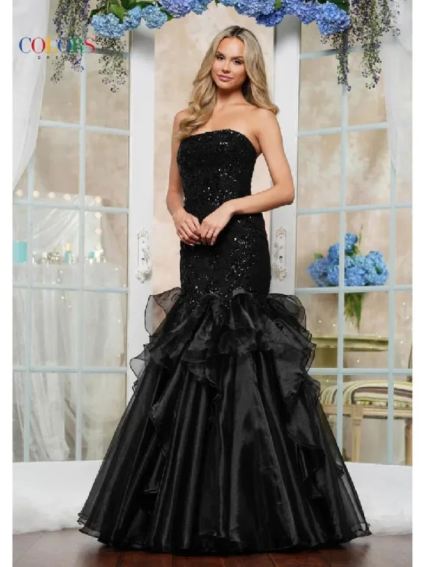 Value Deals Colors 3466 Long Formal Beaded Mermaid Prom Dress