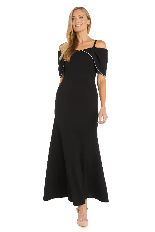 The Best Prices R&M Richards 6633 Long Evening Gown Formal Capelet Dress