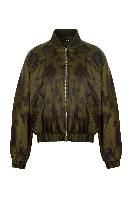 Deal Dash Printed Satin Bomber Jacket