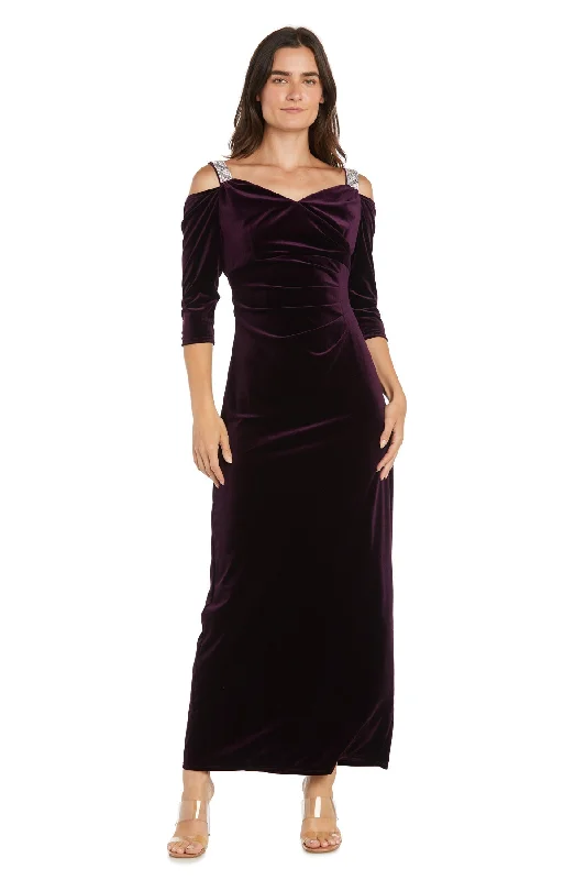Special Offer R&M Richards 1489 Long Velvet Formal Dress