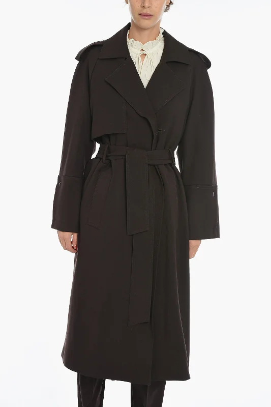 Act Fast Bite Studios Wool Double Breasted Trench with Belt