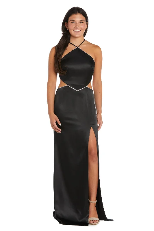 Price Cut Morgan & Co 10124 Long Fitted Slit Formal Prom Dress