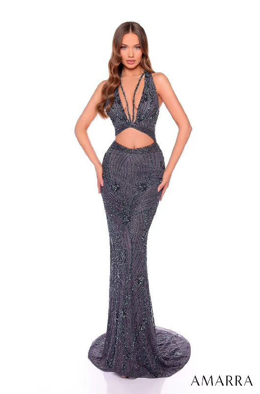 Markdown Madness Amarra 88127 Long Formal Mermaid Beaded Prom Dress