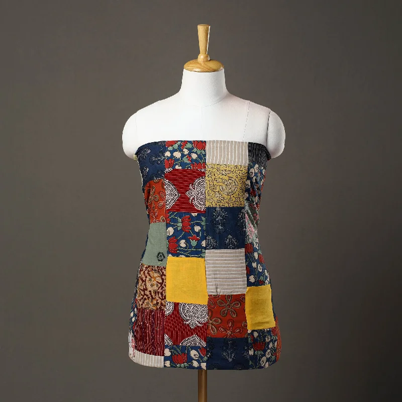 Mega Sale Multicolor - Handcrafted Patchwork Cotton Kurta Material (3.2m) 08