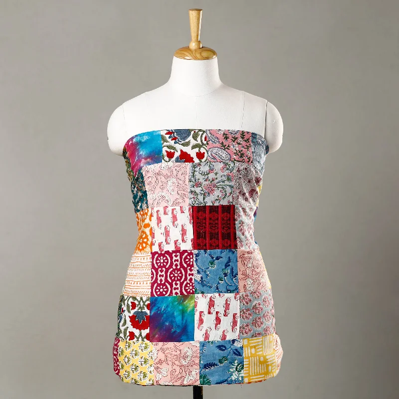 Exclusive Savings Multicolor - Handmade Tukdi Kaam Patchwork Cotton kurta Material - (3 meter) 10