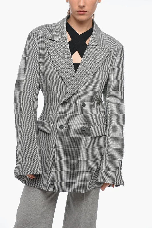 Flash Deals Matthew Adams Dolan Double Breasted Blazer with Pied de Poule Pattern