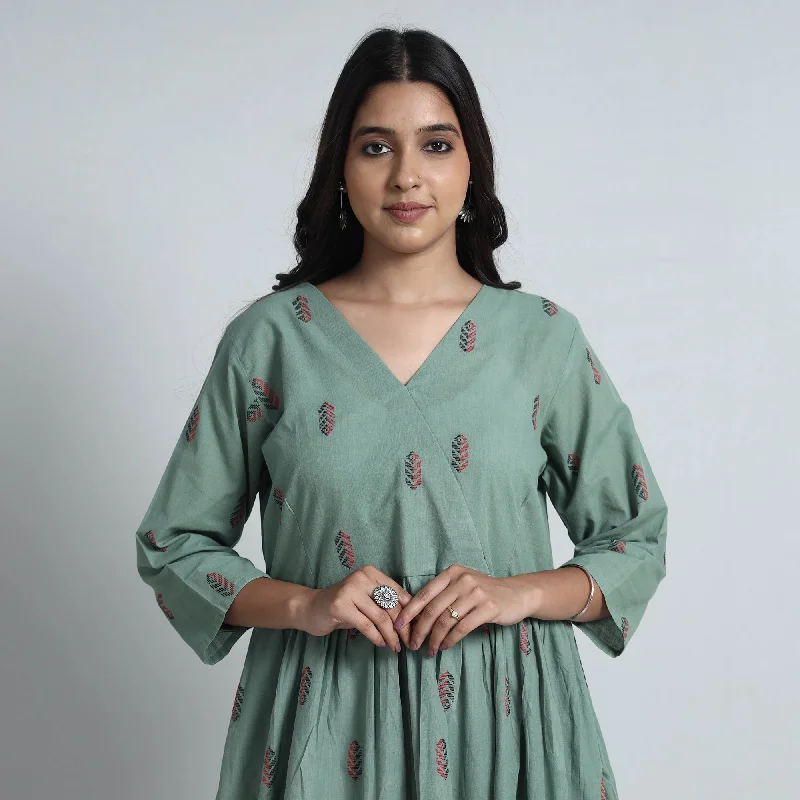Price Buster Light Green - Exquisite Jacquard Cotton Dress