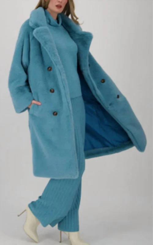 Price Drop Oversized Faux Fur Coat In Peacock