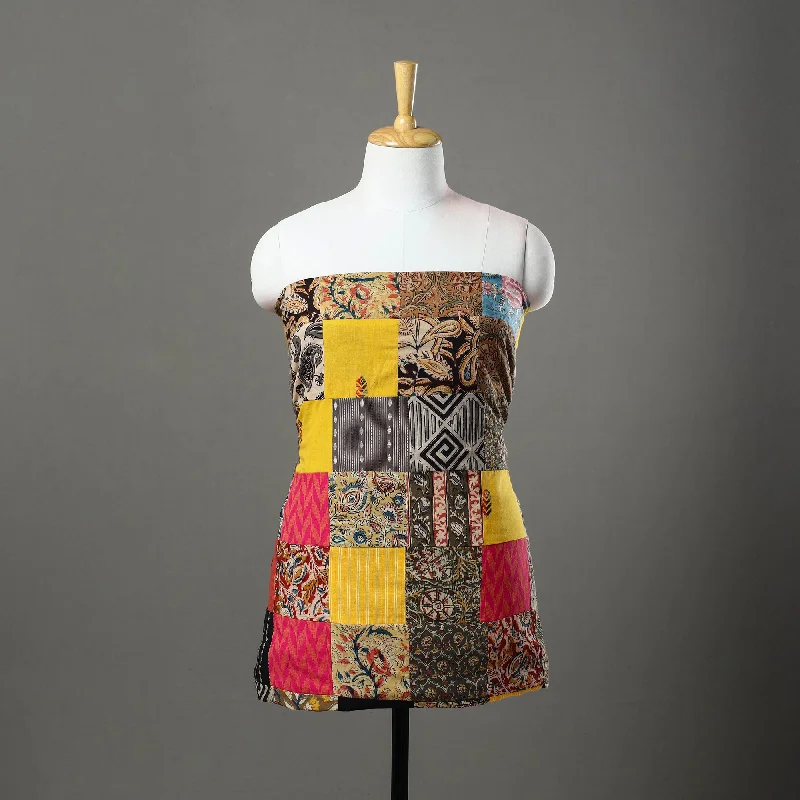 Price Buster Multicolor - Handcrafted Patchwork Cotton Kurta Material (3.2m) 43