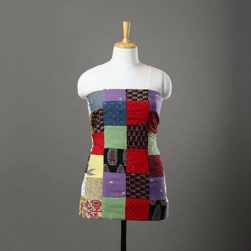 Final Clearance Multicolor - Handcrafted Patchwork Cotton Kurta Material (2.9m) 39