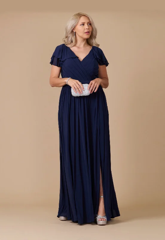 Limited Quantity Short Sleeve Formal Mother of the Bride Dress Navy