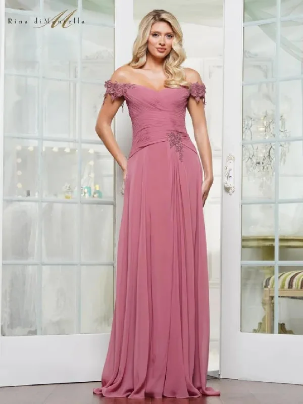 Blowout Sale Rina di Montella RD3255 Long A Line Evening Formal Dress