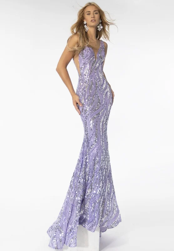 Year-End Clearance Ava Presley 39201 Fitted Formal Sequin Prom Long Mermaid Dress
