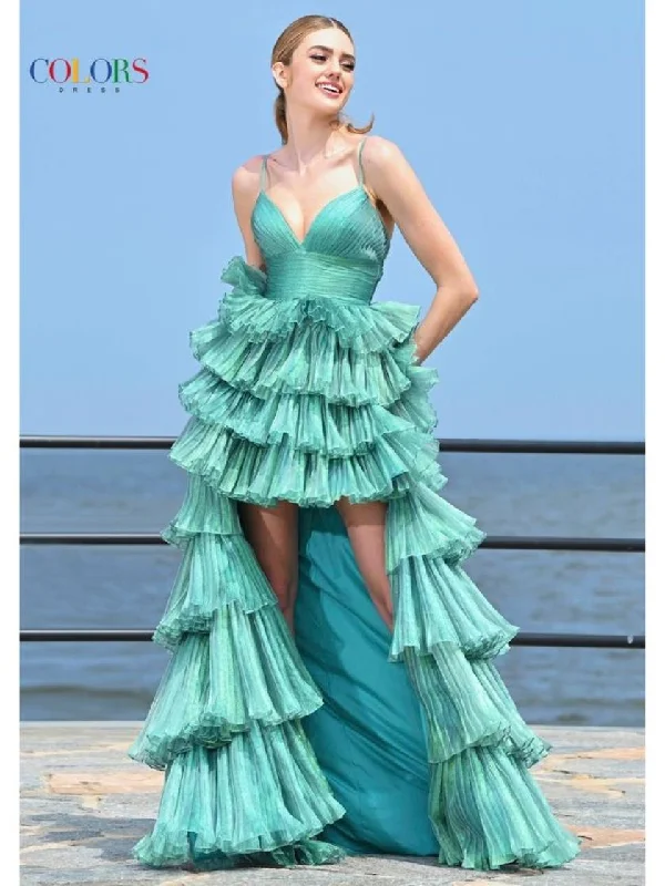 Today’s Deal Colors 3462 Ruffle Long Formal Evening Prom Dress