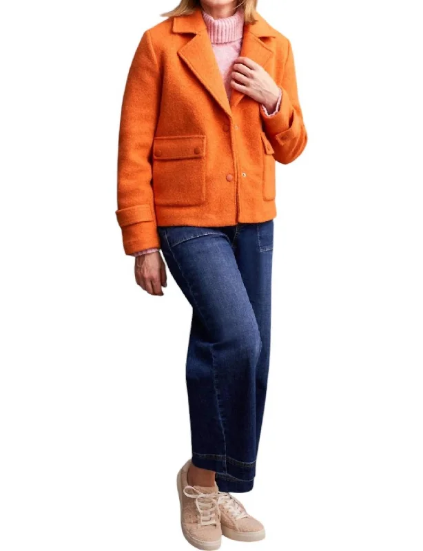 The Best Prices Snap Front Closure Peacoat In Burnt Orange