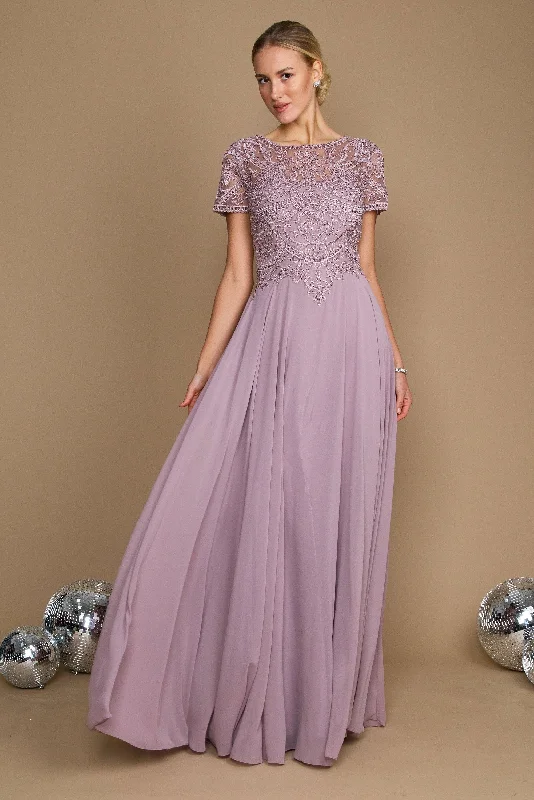 Unmissable Offer Short Sleeve Formal Mother of the Bride Dress Mauve