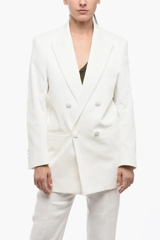 Buy Now Ami Alexandre Mattiussi Double Breasted Blazer with Peak Lapel