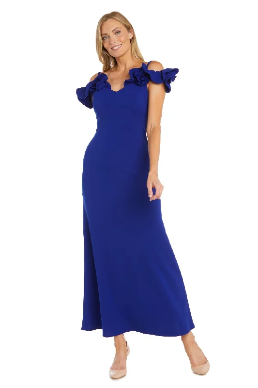 Holiday Sale R&M Richards 6628 Long Ruffle Formal Evening Dress
