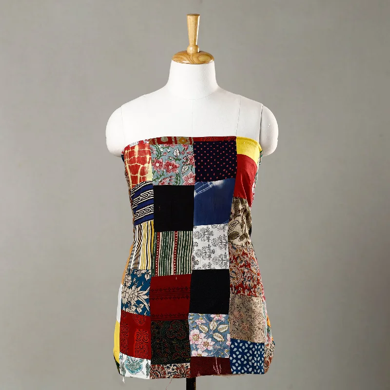 Can't Miss Multicolor - Handmade Tukdi Kaam Patchwork Cotton kurta Material - (2.2 meter) 25