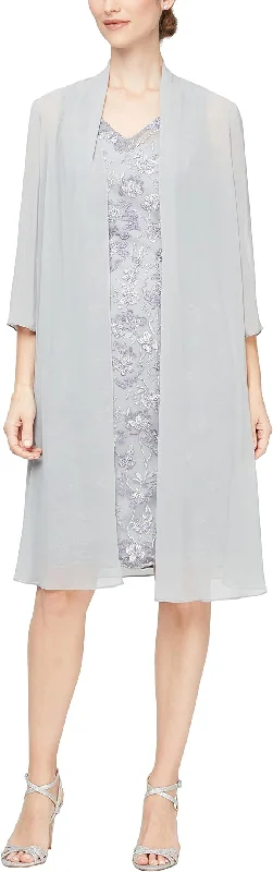 Seasonal Clearance Alex Evenings 81122202 Short Embroidered Formal Dress