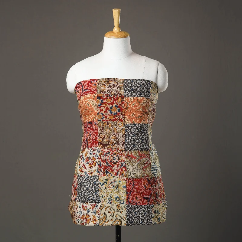 Clearance Sale Multicolor - Patchwork Cotton Kalamkari Kurta Material (3.2m) 24