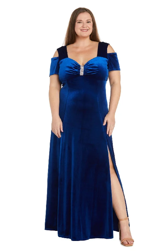 Quick Sale R&M Richards 3227W Long Velvet Formal Plus Size Dress