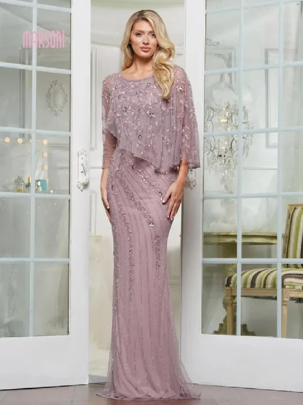 Deep Discounts Marsoni MV1343 Beaded Long Formal Mother of the Bride Dress
