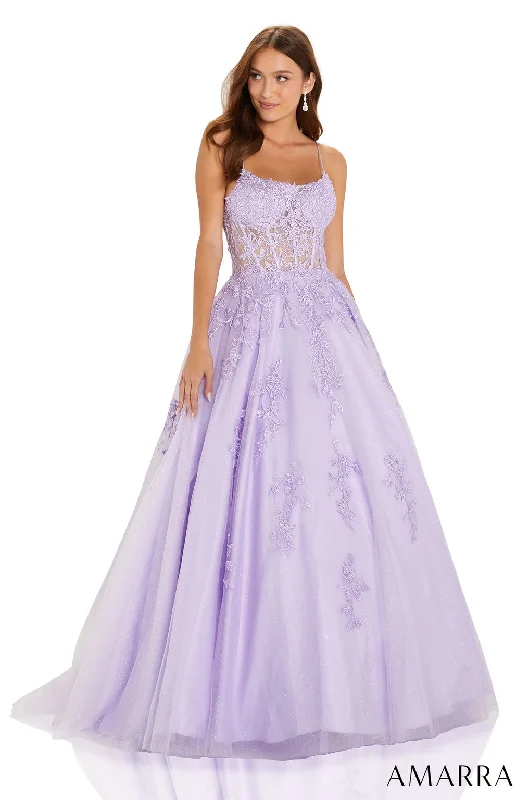 Savings Galore Amarra 88584 Long Glitter Ball Gown Prom Dress